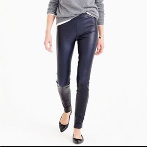 HOLIDAY SALE J. Crew Collection Leather Leggings, Navy Blue, Excellent condition